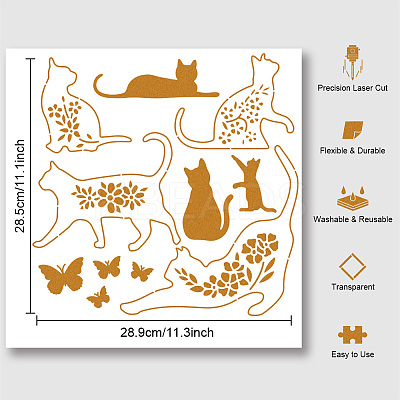PET Hollow Out Drawing Painting Stencils DIY-WH0405-0093-1