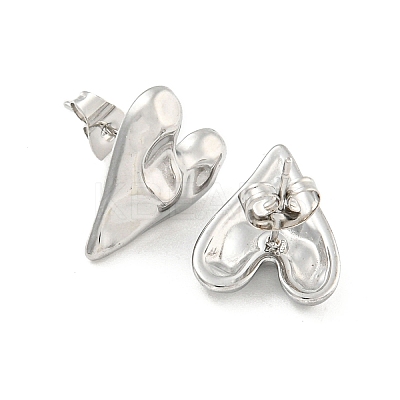 Non-Tarnish Heart 304 Stainless Steel Ear Studs EJEW-L290-025P-1