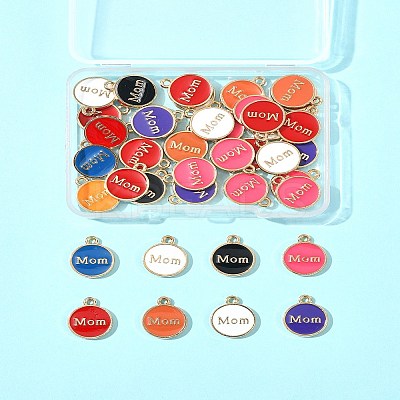 40Pcs Mother's Day Alloy Enamel Charms ENAM-FS0002-79-1