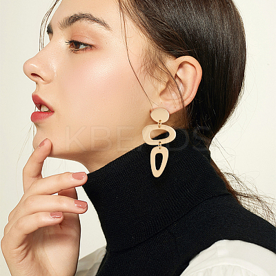 4 Pairs 4 Style Alloy Hollow Teardrop Dangle Stud Earrings for Women EJEW-AN0004-34-1