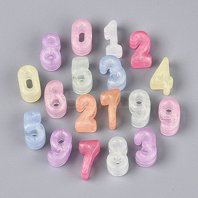 Luminous Frosted Transparent Acrylic Beads TACR-T029-21M-1