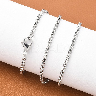 Tarnish Resistant 304 Stainless Steel Rolo Chain Necklaces NJEW-JN01228-03-1