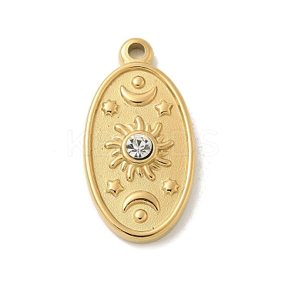 304 Stainless Steel Rhinestone Pendants STAS-I322-46G-1