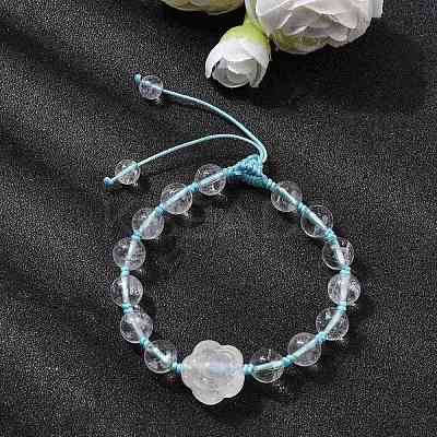 Adjustable Natural Mixed Gemstone Beads Braided Bead Bracelets for Women BJEW-L713-A-1