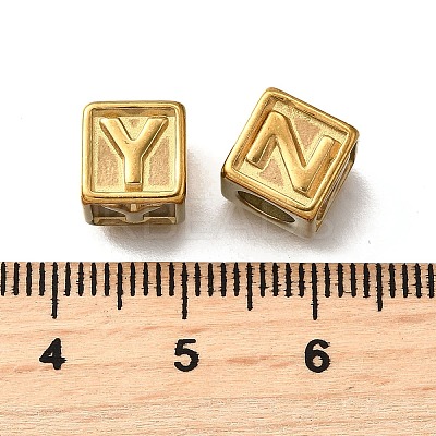26Pcs 26 Styles 304 Stainless Steel Cube Beads STAS-V009-01G-1