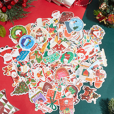 2 Sets 2 Styles Christmas Themes PVC Self-Adhesive Stickers DIY-SC0032-86-1