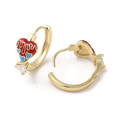 Real 18K Gold Plated Brass Heart Hoop Earrings EJEW-L268-024G-03-1