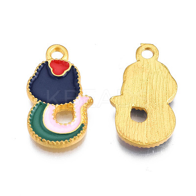Rack Plating Alloy Enamel Pendants ENAM-S122-61G-1