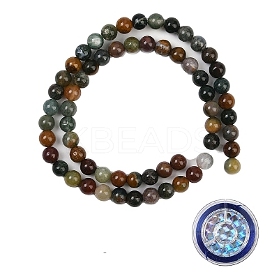 DIY Natuarl Indian Agate Bead Beacelet/Necklaces Making Kits DIY-YW0012-88D-1