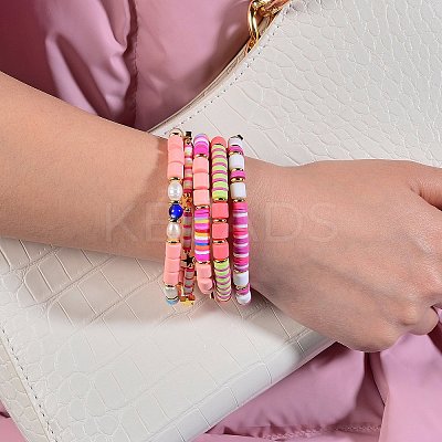 35 Strands 35 Style Handmade Polymer Clay Beads Strands CLAY-SZ0001-78-1