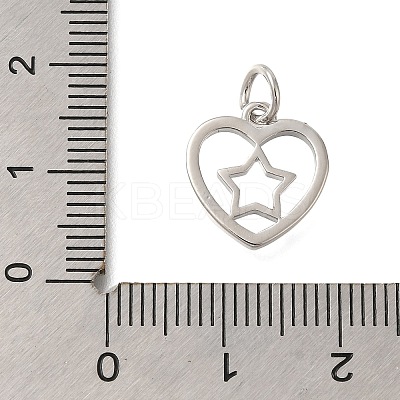 Heart Rack Plating Brass Charms KK-I716-21B-P-1