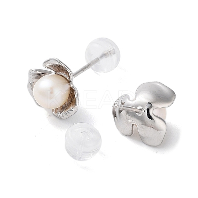Natural Pearl Stud Earrings for Women EJEW-C083-07E-P-1