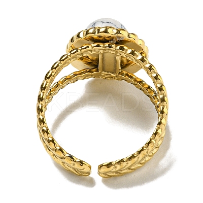 Ion Plating(IP) 304 Stainless Steel Open Cuff Rings RJEW-C079-13G-01-1