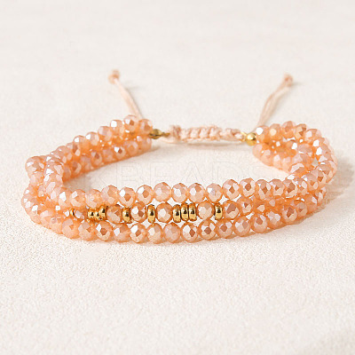 Bohemian Style Glass Beaded Braided Bead Bracelets IT8808-4-1