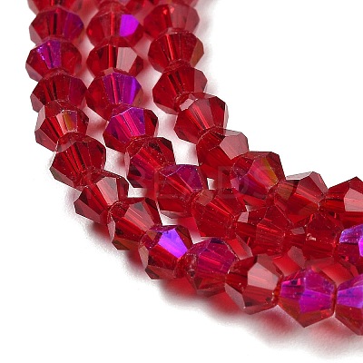 Transparent Electroplate Glass Beads Strands EGLA-A039-T4mm-L27-1