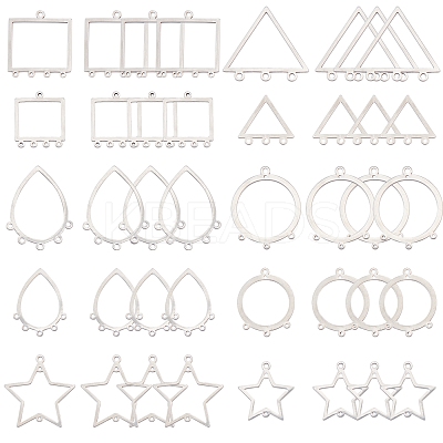 40Pcs 10 Styles 304 Stainless Steel Chandelier Components Links STAS-SC0002-86-1