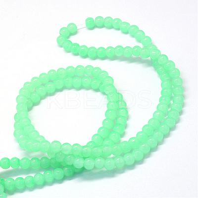 Baking Paint Imitation Jade Glass Round Bead Strands DGLA-Q021-10mm-22-1