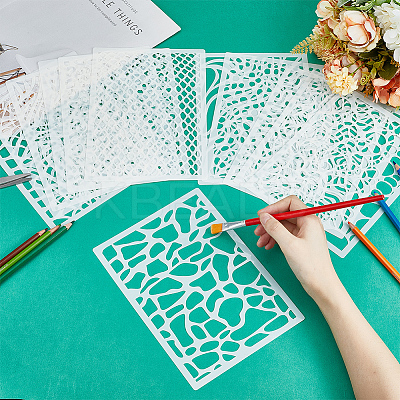 12 Sheets PET Drawing Painting Stencils Templates DIY-WH0430-339-1