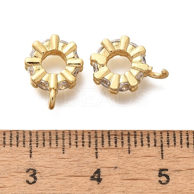 Flat Round Rack Plating Brass Micro Pave Cubic Zirconia Tube Bails KK-H508-09G-1