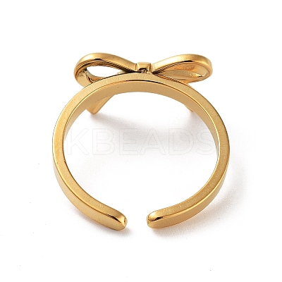 304 Stainless Steel Open Cuff Rings for Women X-RJEW-Z044-01G-02-1