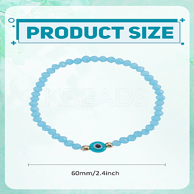 1Pc Lampwork Evil Eye & Glass Beaded Stretch Bracelets BJEW-LP0004-13B-1