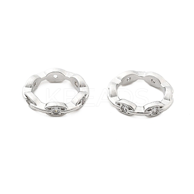 Brass Micro Pave Clear Cubic Zirconia Bead Frame KK-H495-03P-1