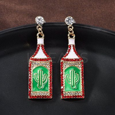 Zinc Alloy Enamel Stud Earrings EJEW-Z088-03G-02-1