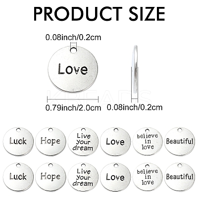 30Pcs 6 Styles Tibetan Style Alloy Pendants FIND-YW0004-86-1