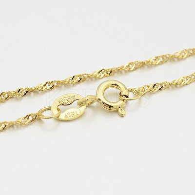 925 Sterling Silver Singapore Chain Necklaces STER-M086-04A-G-1