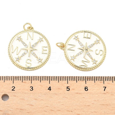 Eco-Friendly Brass Micro Pave Clear Cubic Zirconia Enamel Pendants ZIRC-C024-01G-02-1-1