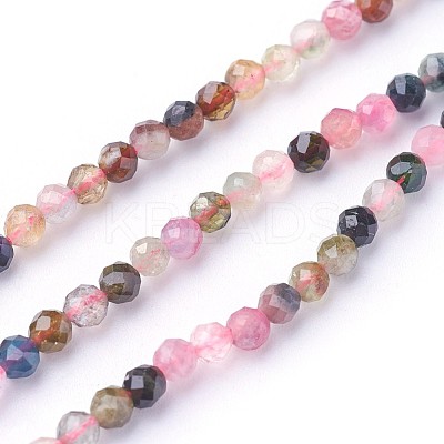 Natural Multicolor Tourmaline Beads Strands G-F619-20B-3mm-1