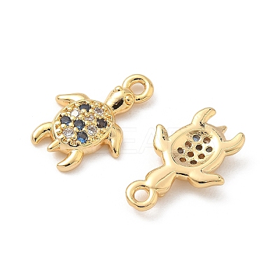 Brass Micro Pave Cubic Zirconia Charms X-KK-C099-01K-G-1