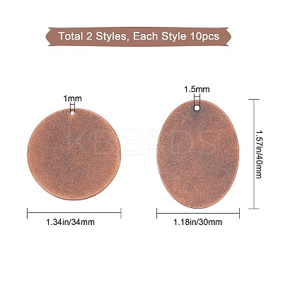 20Pcs 2 Style Metal Tags KK-SC0002-07-1