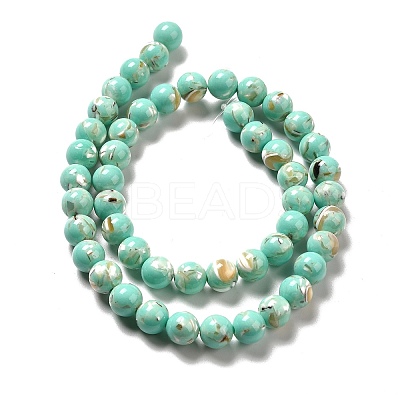 Synthetic Turquoise and Sea Shell Assembled Beads Strands G-D482-01C-08-1