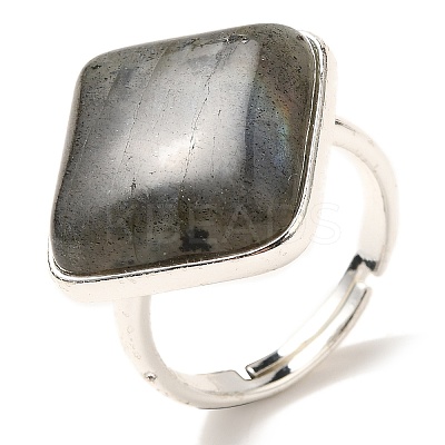 Natural Labradorite Adjustable Rings RJEW-H240-01S-13-1