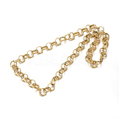 304 Stainless Steel Rolo Chains Necklaces NJEW-O051-02G-1