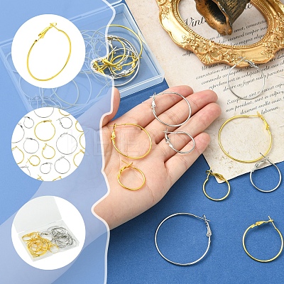 32Pcs 8 Styles Iron Huggie Hoop Earring Findings IFIN-FS0001-49A-1