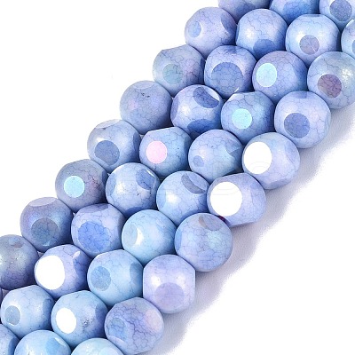 Ombre Effect Dyed Electroplate Opaque Glass Beads Strands EGLA-Q130-01A-05-1
