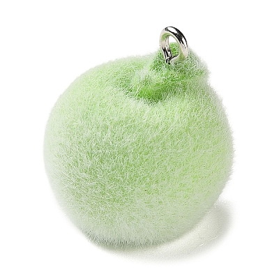 Fruit Theme Flocking Opaque Resin Pendants RESI-D017-04B-P-1