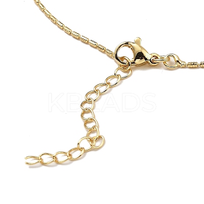 Golden Plated Brass Micro Pave Cubic Zirconia Pendant Necklaces NJEW-L178-02G-03-1