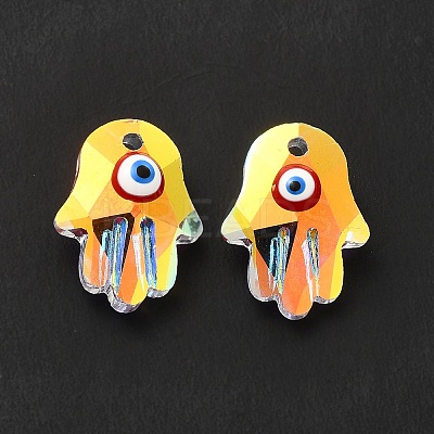 Evil Eye Glass Pendants G-P485-02B-1