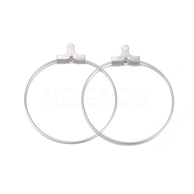 Tarnish Resistant 316 Surgical Stainless Steel Hoop Earring Findings STAS-P238-09P-03-1