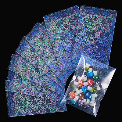 50Pcs Double Face Laser Rectangle PE Cellophane Bags ABAG-TAC0013-14C-1