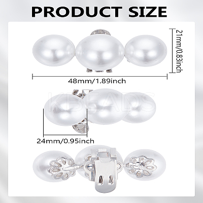 2Pcs Plastic Imitation Pearl Shoe Decoration FIND-LP0003-72-1
