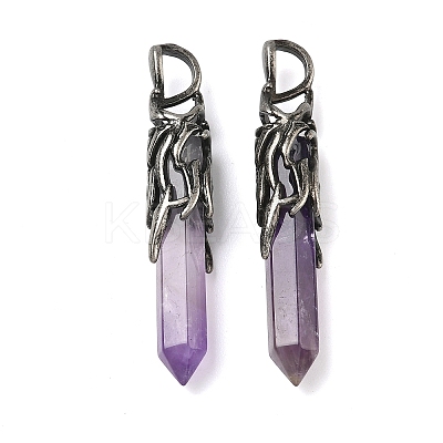 Natural Amethyst Pendants G-H332-10AS-03-1