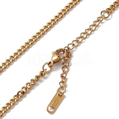 Ion Plating(IP) 304 Stainless Steel Curb Chain Necklace for Men Women NJEW-K245-018C-1