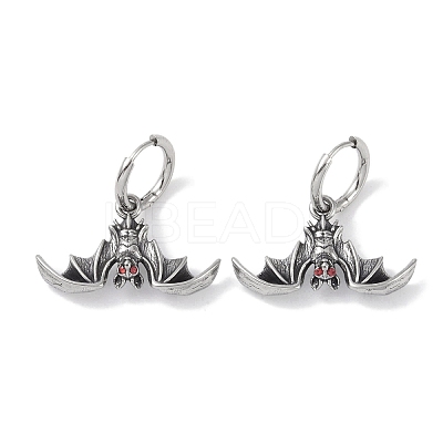 316 Surgical Stainless Steel Micro Pave Cubic Zirconia Hoop Earrings EJEW-P274-02AS-1