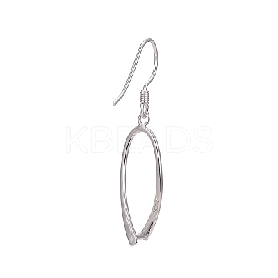 Anti-Tarnish Rhodium Plated 925 Sterling Silver Earring Findings STER-F048-38P-1