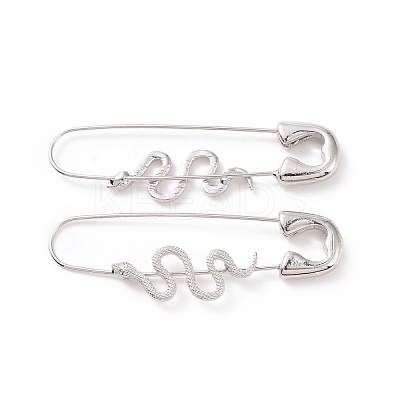 Alloy Safety Pin with Snake Hoop Earrings for Women LS-EJEW-E176-01P-1