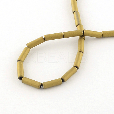 Tube Electroplate Non-magnetic Synthetic Hematite Bead Strands G-S203-22F-1